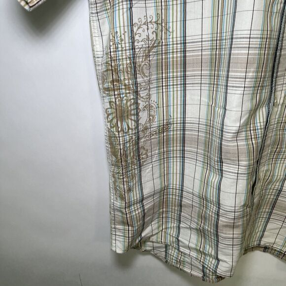 Quiksilver Short Sleeve Button Up Shirt Mens Size M Medium Plaid Multicolor EUC - Picture 4 of 11
